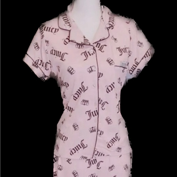Juicy Couture Women's 2 Piece Logo Print Pajama Sleepwear pants Set M - Picture 1 of 10